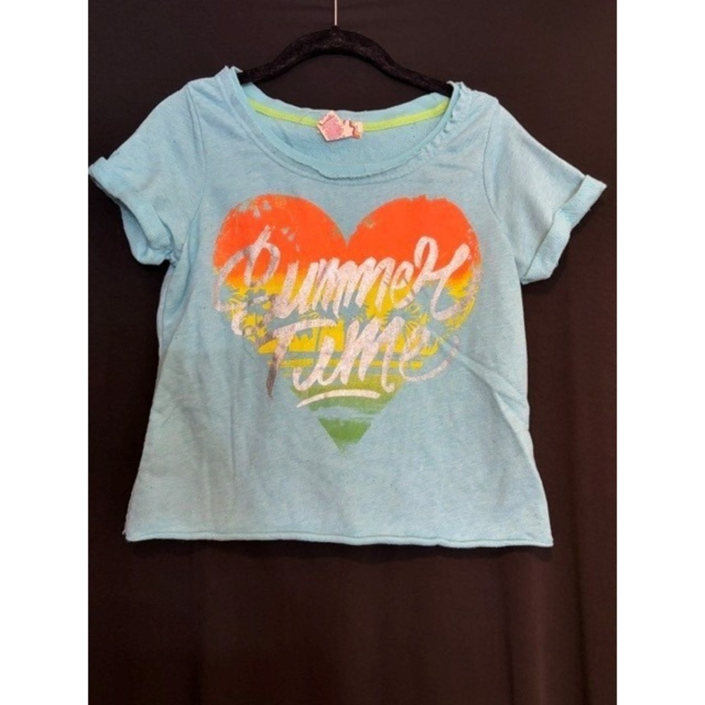 Vintage Girl's Summer Time Ocean Pacific Teal T Shirt Size S (3-5)